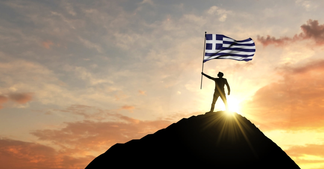 Ελληνική σημαία ψηλά
